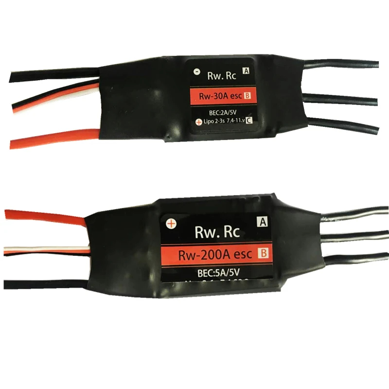 Rc Boat Brushless Motor - Rwです。rc-車とボート用のブラシレススピードコントローラー,rcカー用esc,2-6s,30a,50a,70a,125a,200a,5v,2a,5v,5a ubec