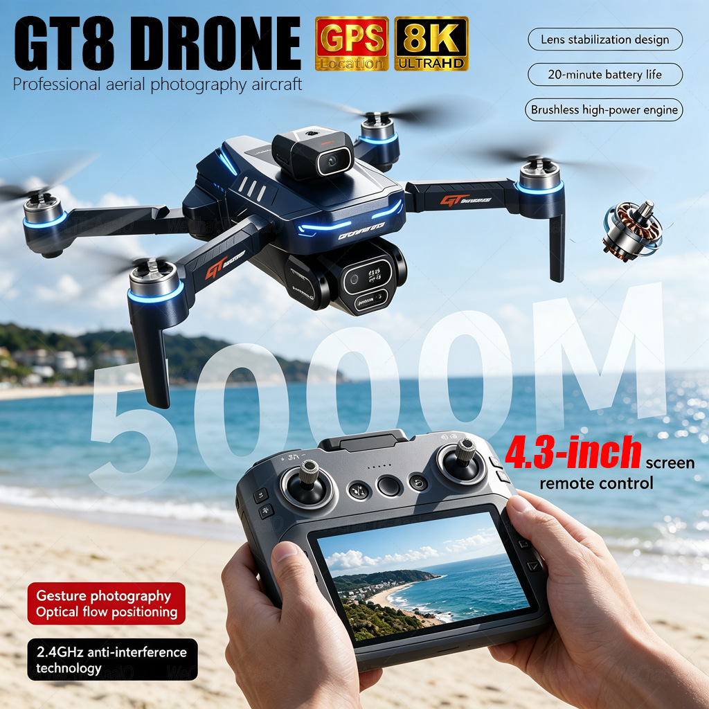 Nano Quad Fpv - NEW GT8 HD RCドローン 4Kプロフェッショナルデュアルカメラ WiFi