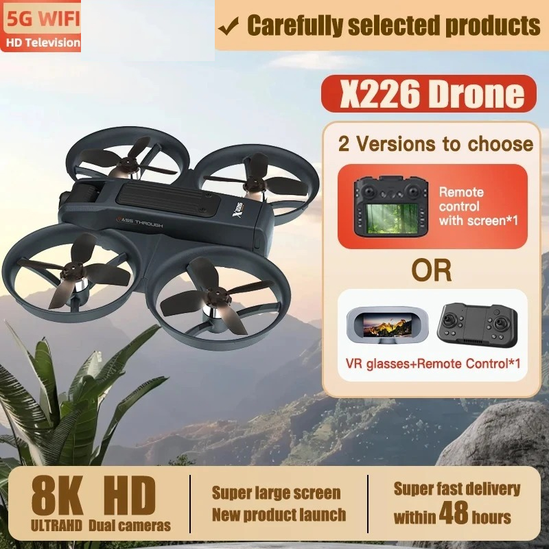 Drone Rc X226 - オリジナルX226/VR RCドローン 8Kプロフェッショナル 4K HDデュアルカメラ ブラシレスモーター