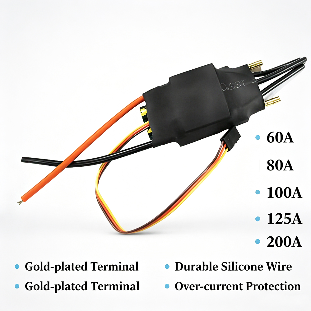 Rc Boat Brushless Motor - 200A 125A 100A 80A 60A ブラシレス水冷電気スピードコントローラー