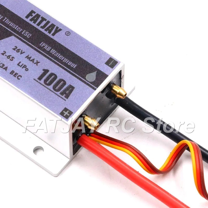 Rc Boat Brushless Motor - FATJAY 100A ブラシレス電子速度コントローラー 6S 24V 双方向水冷メタルハル