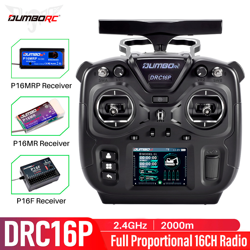 Drone Rc Jet - DUMBORC RC送信機 DRC16P 16CH コーチモード RC飛行機、車、ボート、戦車、おもちゃ用