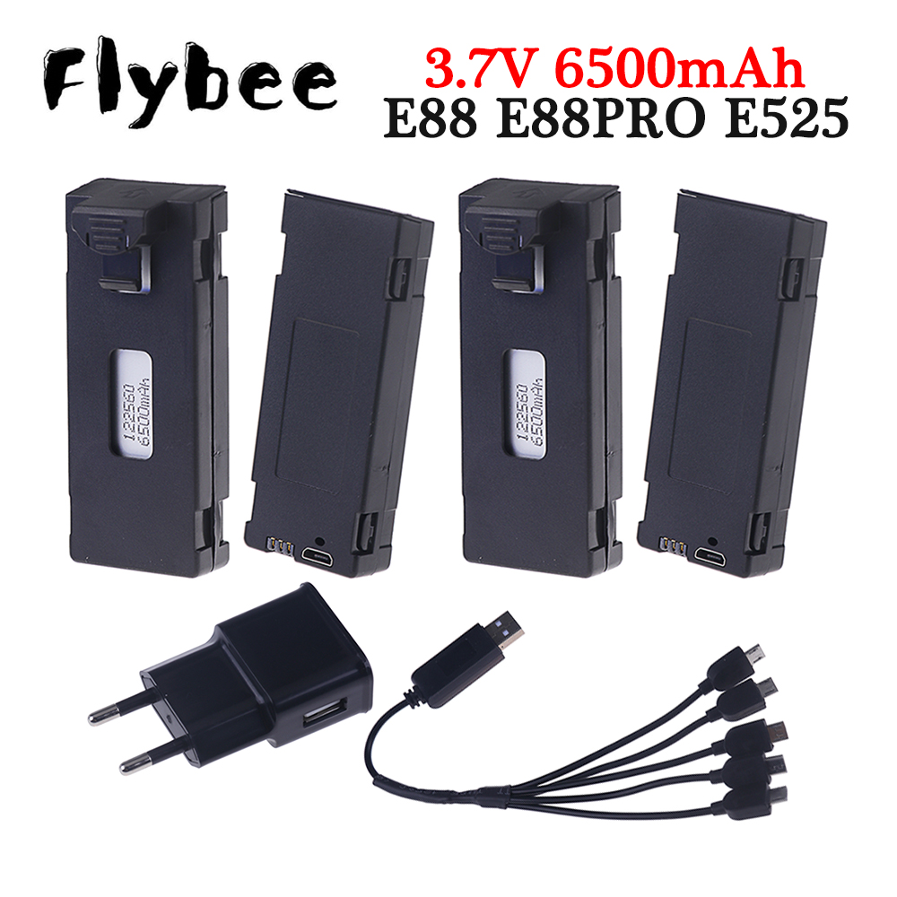 Drone E88 Rc Quadcopter - RCドローン用充電式バッテリー充電器、クワッドコプター部品、3.7v、6500mah、e88、e88pro、e99、e99pro、p1、k3、p10、a13、e525