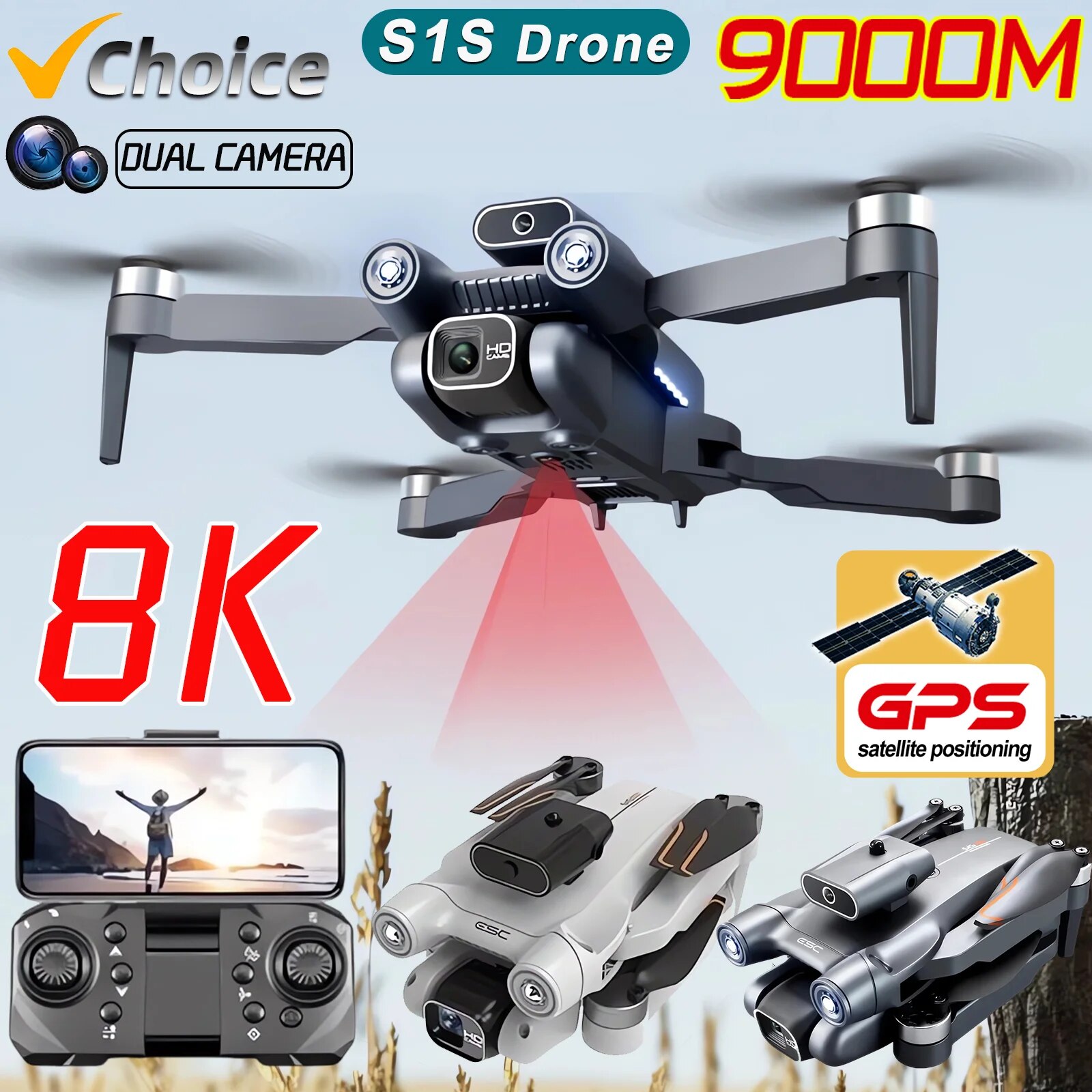 S1sドローン5g wifi 4kプロフェッショナル8k h - Drone Rc S1S のレビューと価格