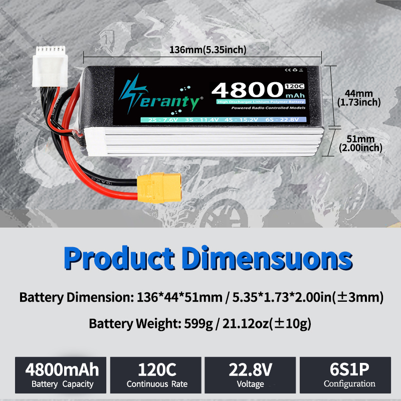 TERANTY 6S 4800mAh リポバッテリー 22. - Drone Rcs のレビューと価格
