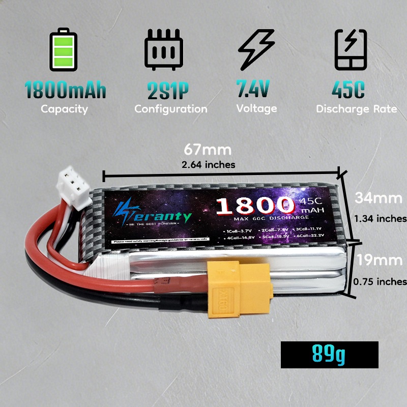 TERANTY 2S 3S 4S 1800mAh リポバッテ - Drone Rcs のレビューと価格