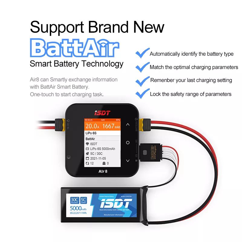 ISDT Air8 500W 20A リポバランスバッテリー - Lipo Battery Charger のレビューと価格