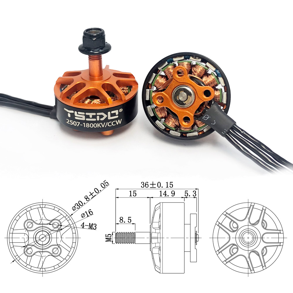 YSIDO 2507 1800KV 3-6S ブラシレスモー - Drone Reaper Rc のレビューと価格