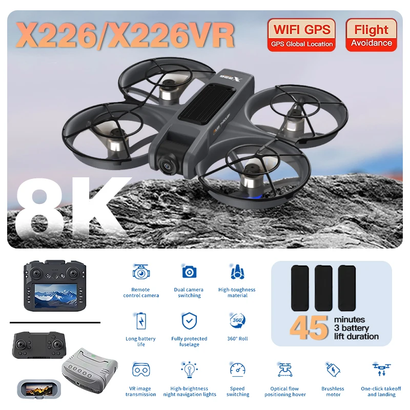 オリジナルX226 X226VR FPV RCドローン 折り - Drone Rc X226 のレビューと価格