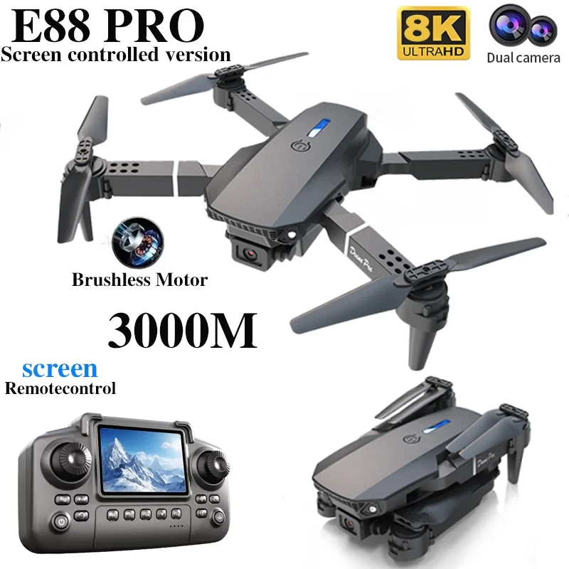 E88 PRO ドローン スクリーン付き 4K HD カメラ - Drone E88 Rc Quadcopter のレビューと価格
